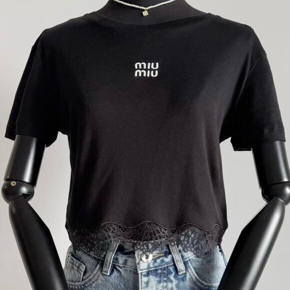 Miu Miu Black T-Shirt - Picture 1 of 8